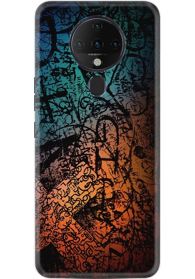Kilifland Tecno Spark 6 Kilif Silikon Desen Isaretler Tuval 1716 523386133