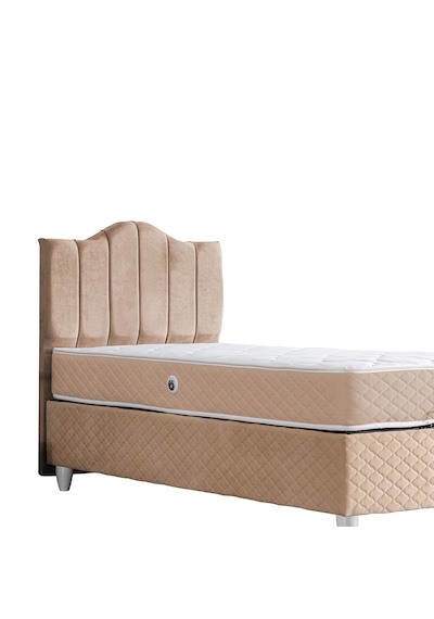Trend Tek Kişilik Baza Başlık Letto Yatak Seti Bej 90 x 190