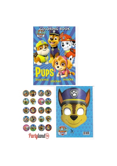 Paw Patrol Boyama Kitabı 3'lü Boyama , Sticker , Maskeli