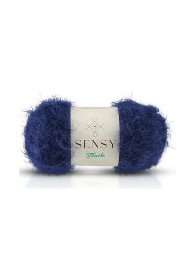 Sensy Premium Touch El Örgü Ipi Hırka Kazak Ipi Kürk Görünümlü Ip Atkı Bere Peluş Oyuncak Ipi Lacivert