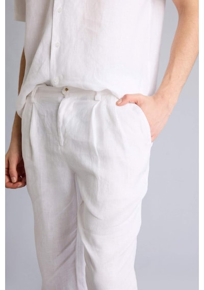 Defacto Relax Fıt Duble Paça Keten Pantolon C1826ax26smwt32 Beyaz-wt32 Defacto Relax Fıt Duble Paça Keten Pantolon C1826ax26smwt32 Beyaz-wt32