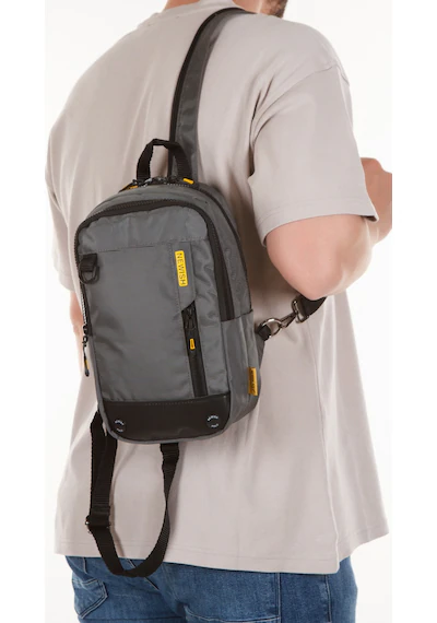Newish Polo Newısh Polo Accessorıes Unisex Impertex Kumaş Suya Dayanaklı Omuz Ve Mini Sırt Çantası Gri - Erkek Bel Çantası Açık Gri - Siyah