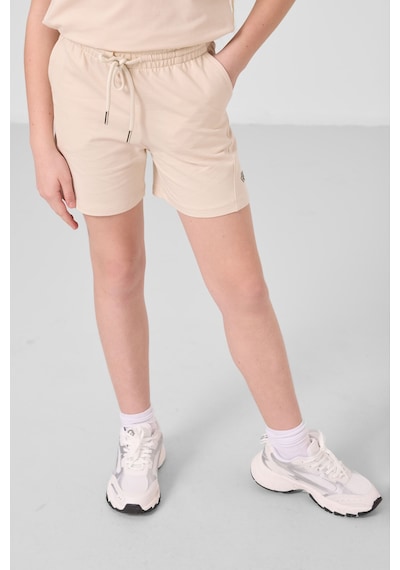 Bej Pamuklu Yumuşak Dokulu Standart Fit Basic Kız Çocuk Şort Takım - 75184 Bej