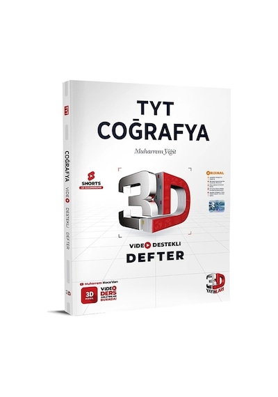 TYT Coğrafya Video Destekli Defter 2024  -  Muharrem Yiğit  -  3D Yayınları
