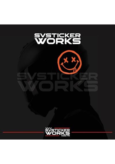 Smile Yazılı Kask Sticker Tüm Kasklar Uyumlu Tek Yön 1 Adet Turuncu