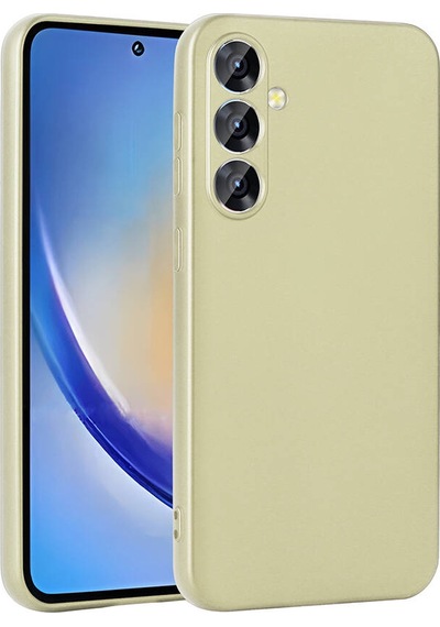 Zore Galaxy Uyumlu A35 Kılıf Premier Silikon Kapak - Gold Gold
