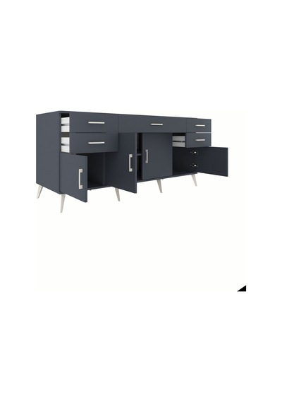 Kronos Konsol Tek Raflı 5 Çekmeceli 4 Kapaklı 176x59x83 Antrasit-antrasit/antrasit Antrasit Kronos Konsol Tek Raflı 5 Çekmeceli 4 Kapaklı 176x59x83 Antrasit-antrasit/antrasit Antrasit