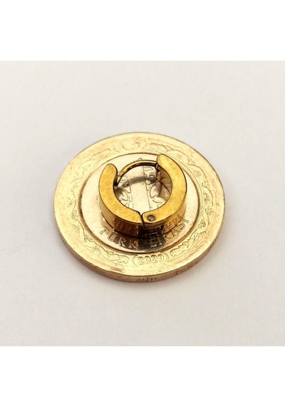 Altın Renk Erkek Halka Küpe 4 Mm 1 Çift Paslanmaz Çelik