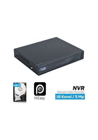 16 Kanal 5 Mp E Kadar 1 8 Tb Hdd Nvr Kayıt Cihazı Av-nvr16h