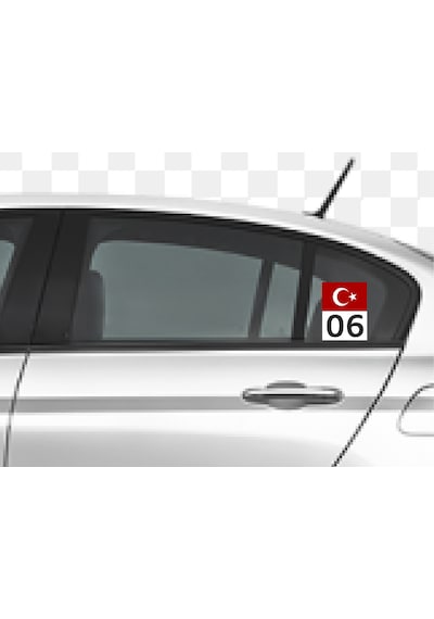 Kişiye Özel Plaka Ve Ay Yıldız Sticker - Türk Bayrağı İl Plaka Sticker - Araba Oto Motosiklet Karavan Araç Cam Sticker - 00192 8x6 Cm