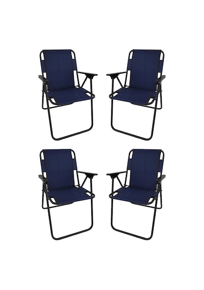 Bofigo 4 Adet Katlanır Sandalye Kamp Sandalyesi Balkon Sandalyesi Katlanabilir Piknik ve Bahçe Sandalyesi Lacivert