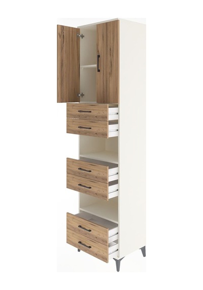 Hyperion Dolap 4 Raflı 6 Çekmeceli 2 Kapaklı 60x44x243 Aytaşı-çam Aytası