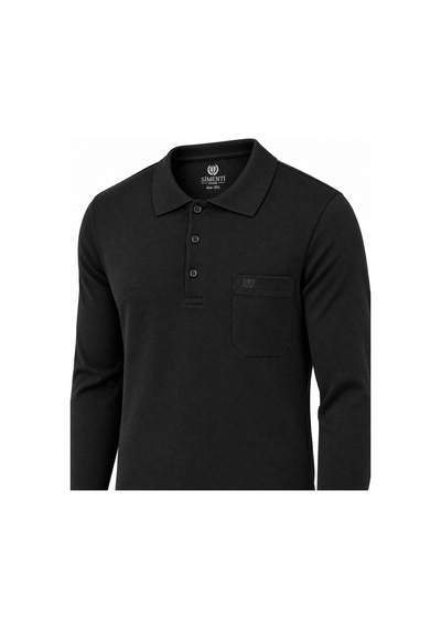 Classics Men Simenti Büyük Beden Erkek Polo Yaka Sweatshirt - 7810 Siyah