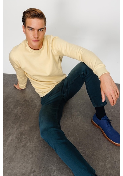 Igs İgs Erkek Sarı Standart Bisiklet Yaka Sweatshirt Sarı