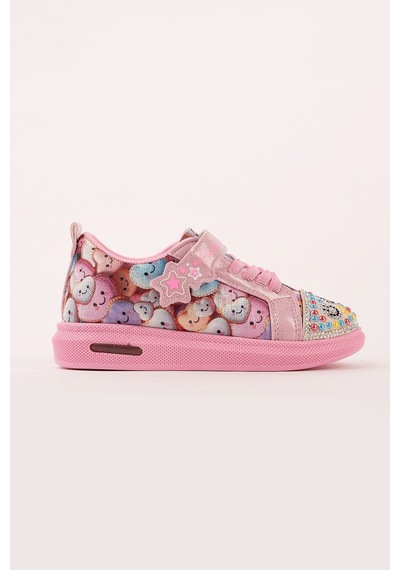 Muggo Smile Taş Detaylı Desenli Cırtlı Kız Çocuk Işıklı Günlük Sneaker Spor Ayakkabı Pudra Muggo Smile Taş Detaylı Desenli Cırtlı Kız Çocuk Işıklı Günlük Sneaker Spor Ayakkabı Pudra