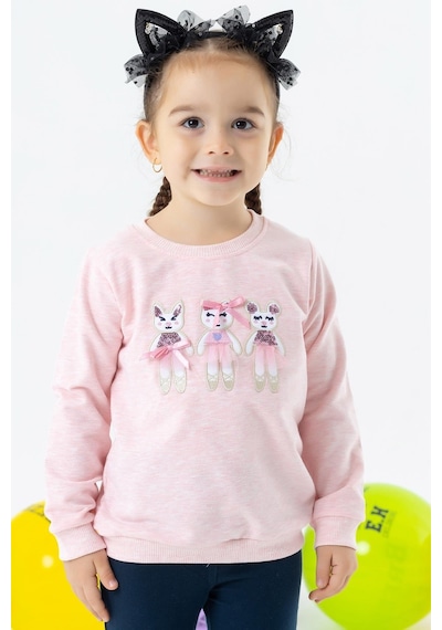 Breeze Kız Çocuk Sweatshirt Sevimli Hayvancıklar Baskılı 1.5-5 Yaş, Somon Melanj-somon Melanj Somon Melanj Breeze Kız Çocuk Sweatshirt Sevimli Hayvancıklar Baskılı 1.5-5 Yaş, Somon Melanj-somon Melanj Somon Melanj