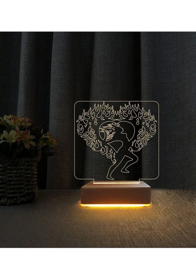 Aşkın Ateşi Tasarım 3d Led Masa Lambası Sevgililer Günü Hediyesi Led Lamba Doğum Gününe Hediye