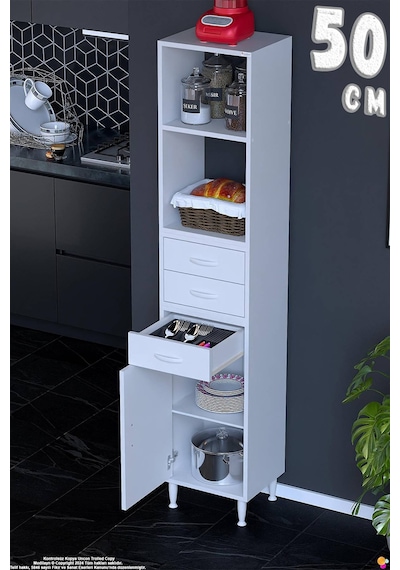 Miray 50 Cm Mutfak Standı Mutfak Rafı Çok Amaçlı Dolap Beyaz Kiler Erzak Dolabı 50x194x32 Cm Miray 50 Cm Mutfak Standı Mutfak Rafı Çok Amaçlı Dolap Beyaz Kiler Erzak Dolabı 50x194x32 Cm
