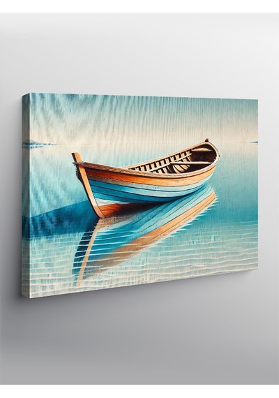 Kanvas Tablo Gölette Yalnız Kayık 50cmx70cm