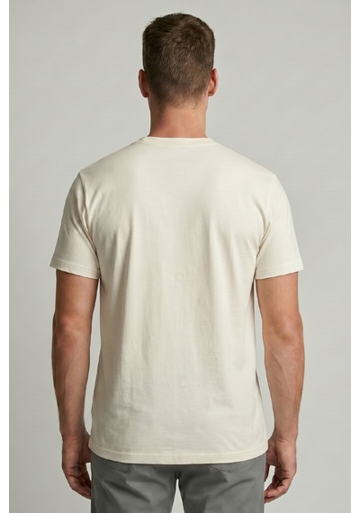 Goffra Erkek Vision Premium Kalite Yoğun Dokulu Pamuklu T-shirt Ekru M101-r0220-09
