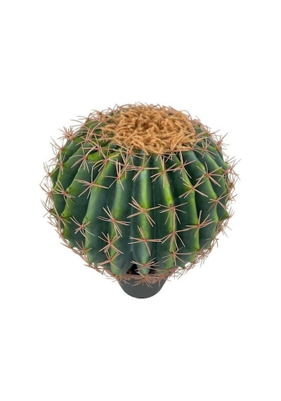 Yapay Çiçek Echinocactus Grusonii Altın Fıçı Kaktüs Siyah Saksıda 35 25m Cactüs Sk4010s