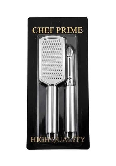 Chef Prime Full Metal Mutfak Seti - Paslanmaz Çelik El Rendesi Ve Sebze Soyucu