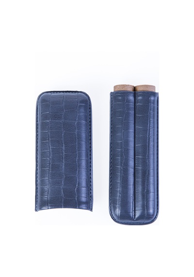 Cohiba Gri Timsah Desenli İkili Puro Kılıfı - Tr8192
