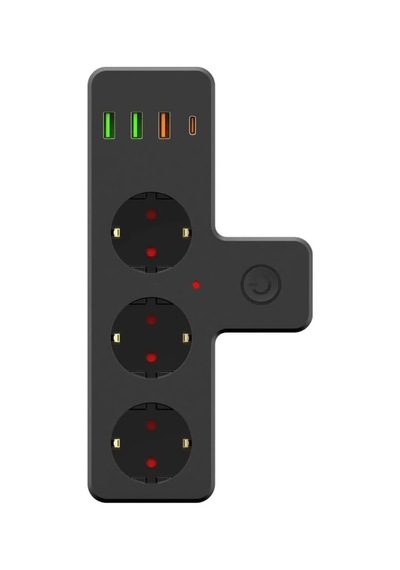 Termal Akım Korumalı 3'lü Duvar Priz Ve Usb Girişi