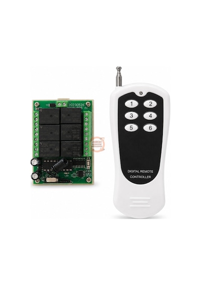 6 Kanal 433 Mhz Kablosuz Rf Alıcılı Röle Kartı Dc 12v Kutulu Kumandalı