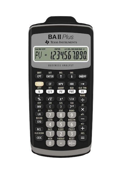 Texas Instruments Ba Iı Plus Finansal Hesap Makinesi Tek Satırlı, 10 Haneli Ekran, Pille Çalışır Siyah-gri Çok Renkli