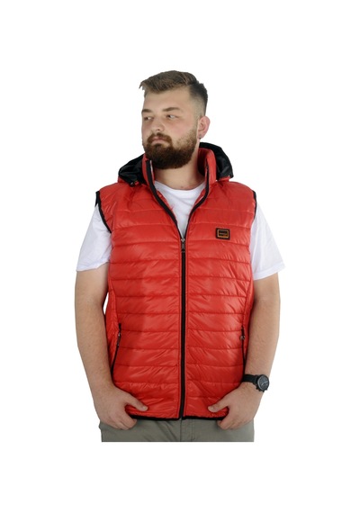 Mode Xl Büyük Beden Yelek Kapitone Kapşonlu 22600 Kırmızı Kırmızı
