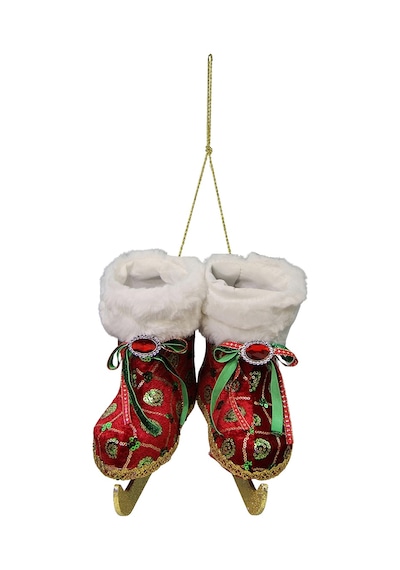 Yılbaşı Süsü Paten Kırmızı Yeşil 20 Cm