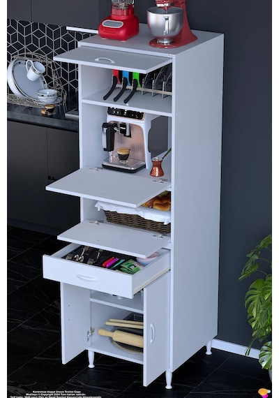 Sedef 60x195x48 Cm Fırın Ve Mikrodalga Dolabı Kapaklı Beyaz Organizer Çok Amaçlı Mutfak Kiler Dolabı Sedef 60x195x48 Cm Fırın Ve Mikrodalga Dolabı Kapaklı Beyaz Organizer Çok Amaçlı Mutfak Kiler Dolabı