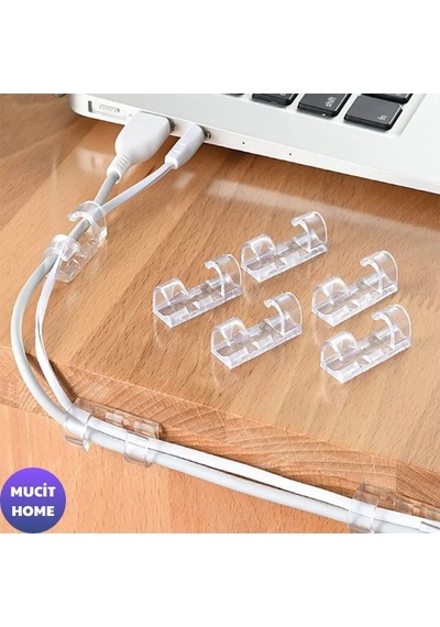 Mucit Home 40adet Kablo Düzenleyici Duvar Fayans Cam Kablo Tutucu Yapışkanlı Klips Kablo Sabitleme