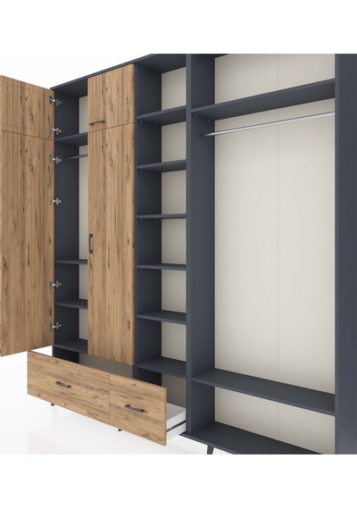 Arges Dolap 12 Raflı 2 Çekmeceli 2 Askılı 220x30x243 Antrasit-çam/çam Atlas Çam/atlas Çam Arges Dolap 12 Raflı 2 Çekmeceli 2 Askılı 220x30x243 Antrasit-çam/çam Atlas Çam/atlas Çam