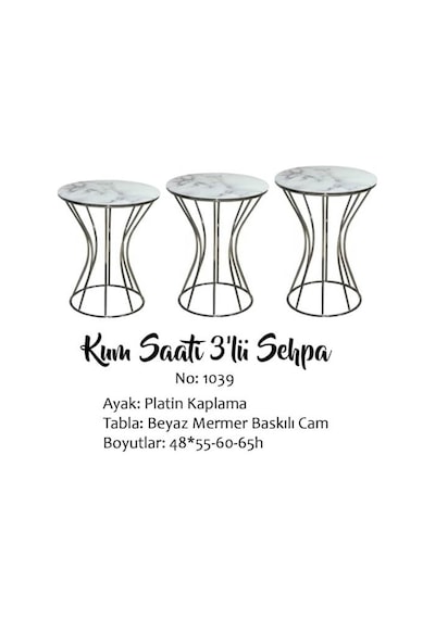Brc Kum Saati Zigon Düz Siyah Model Metal Çelik Platin Renk Kaplama El Yapımı