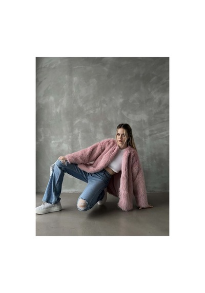 Verymoda Suni Kürk Ceket F1608 Pudra