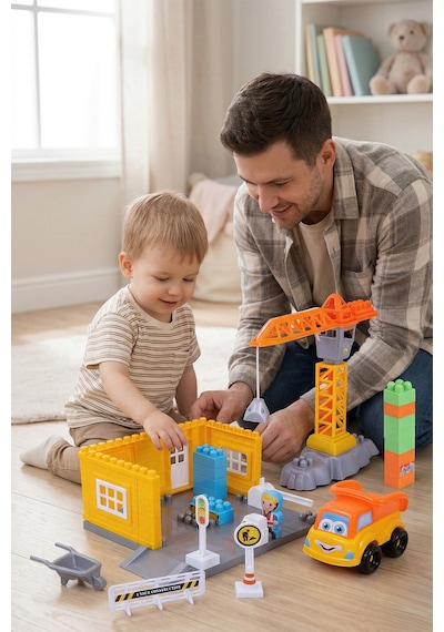 Ogi Mogi Toys İnşaat Bloklar ve Vinç 44 Parça