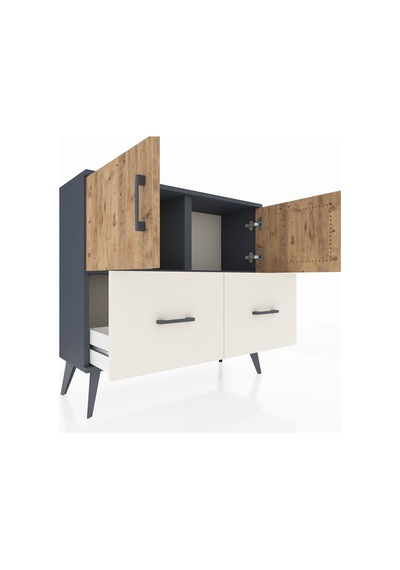 Arges Şifonyer 2 Raflı 2 Çekmeceli 2 Kapaklı 88x30x80 Antrasit-çam/aytaşı Çam/aytaşı Arges Şifonyer 2 Raflı 2 Çekmeceli 2 Kapaklı 88x30x80 Antrasit-çam/aytaşı Çam/aytaşı