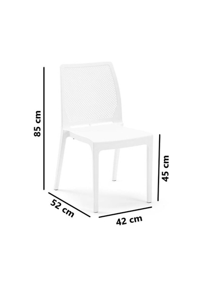 Omnipazar Sy-2509 Plastik İcon Bahçe Koltuk Sandalye 4'lü Set Beyaz