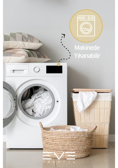 6 Adet Bamboo Antibakteriyel Fermuarlı Yıkanabilir Otel Lüks Yastık Kılıfı 50x70cm Beyaz