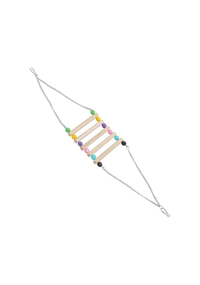 Kuş Salıncağı Kuş Hamak Kuş Tüneği Genişlik 10x10 Cm Zincirli Açık Bej