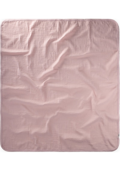 Dantel İşlemeli Tekkat Müslin Battaniye 100x100 CM +/- 3 Cm Pudra Pembe Pudra