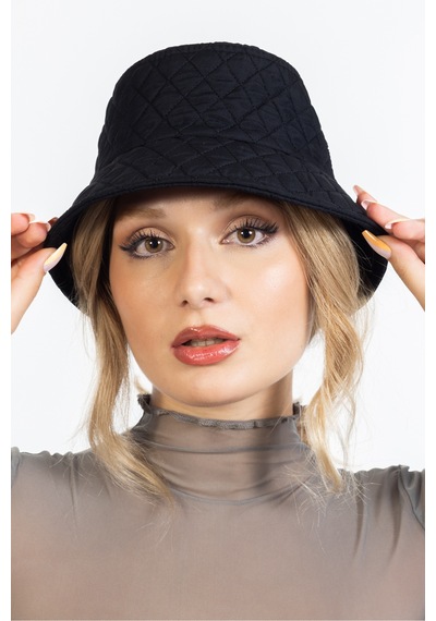 Ladycolor Kışlık Kapitone Bucket Balıkçı Şapka Siyah Siyah