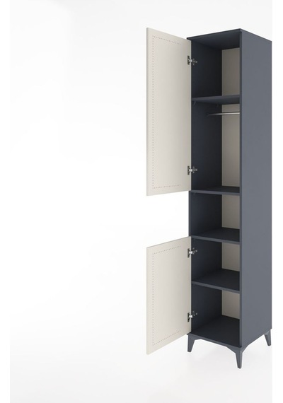 Hyperion Dolap 4 Raflı 2 Kapaklı Tek Askılı 44x44x221 Antrasi... Antrasit