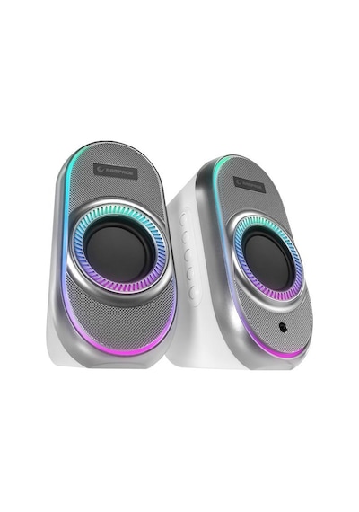 Rampage Rms-x3 2.0 6w Bluetooth Beyaz Multimedia Rgb Işıklı Gaming Usb Speaker