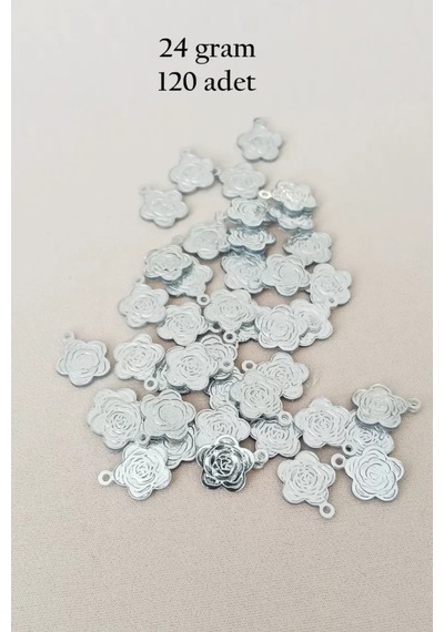 Oya Abiye Bileklik Kolye Pleksi Metalik Plastik Pul Gümüş Renk 24 Gram 120 Adet - Bnc584