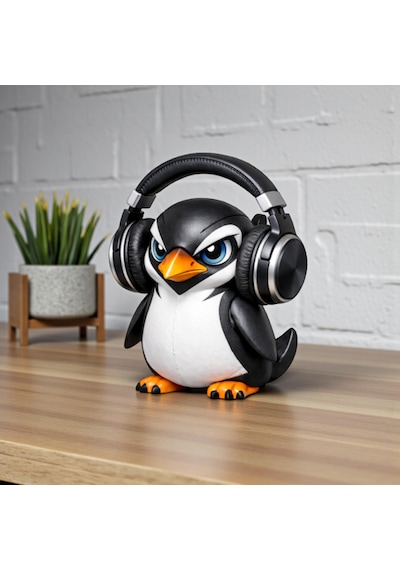 Happy3dworld Penguen Figürlü Kulaklık Standı, 3d Baskı Gaming Masaüstü Dekor