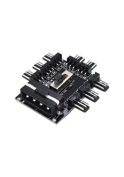 3 Pin Girişli 8 Port Fan Çoklayıcı Kart Çoğaltıcı Board Hub