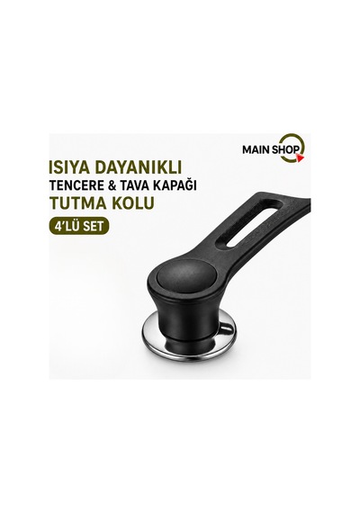 Mainshop 4 Adet Isıya Dayanıklı Tencere & Tava Kapak Tutucu - Yedek Kapak Kulpu M-1056